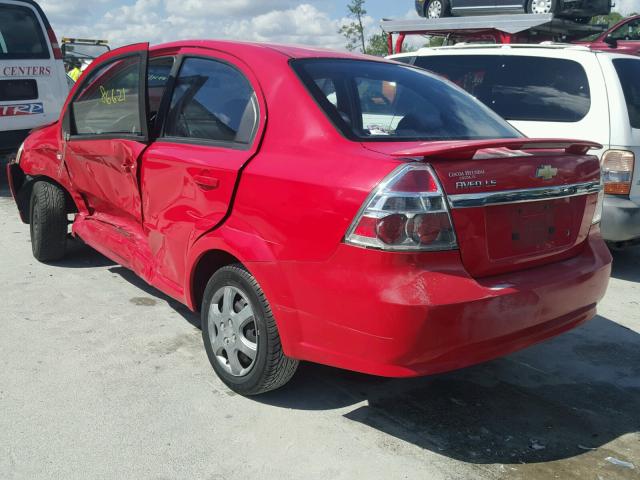KL1TD56628B268100 - 2008 CHEVROLET AVEO BASE Czerwony zdjęcie 3