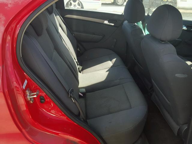 KL1TD56628B268100 - 2008 CHEVROLET AVEO BASE Czerwony zdjęcie 6