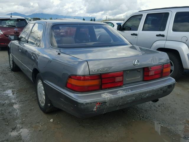 JT8UF11E2L0020107 - 1990 LEXUS LS 400 GRAY photo 3