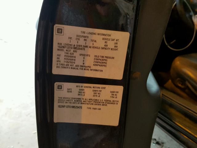 1G2NF12T61M529470 - 2001 PONTIAC GRAND AM S Qara foto 10