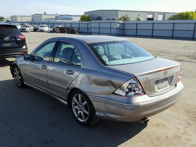 WDBRF52H06F733109 - 2006 MERCEDES-BENZ C GENERATI SILVER photo 3