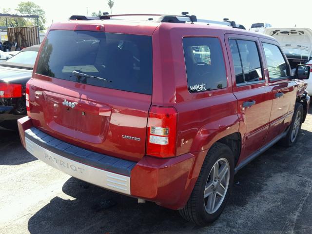 1J8FT48W67D251845 - 2007 JEEP PATRIOT LI RED photo 4