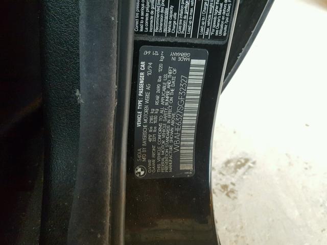 WBAHE6327SGF32327 - 1995 BMW 540 I AUTO BLACK photo 10