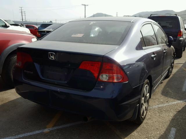 2HGFA16588H510783 - 2008 HONDA CIVIC LX BLUE photo 4