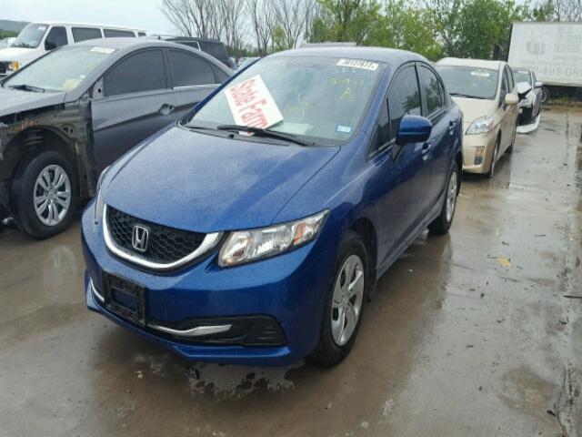 19XFB2F59EE045813 - 2014 HONDA CIVIC LX BLUE photo 2