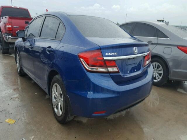 19XFB2F59EE045813 - 2014 HONDA CIVIC LX BLUE photo 3