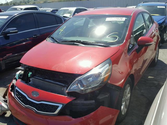 KNADN4A36D6312715 - 2013 KIA RIO EX RED photo 2