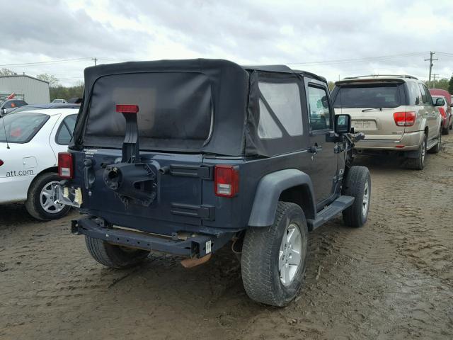 1J4FA24128L515902 - 2008 JEEP WRANGLER X BLUE photo 4