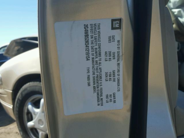 2G4WB52K541219154 - 2004 BUICK REGAL LS 金色 照片 10