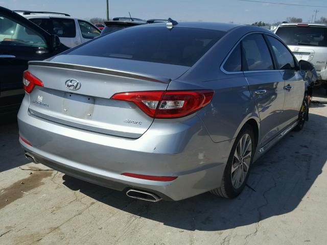 5NPE34AFXFH079261 - 2015 HYUNDAI SONATA SPO SILVER photo 4