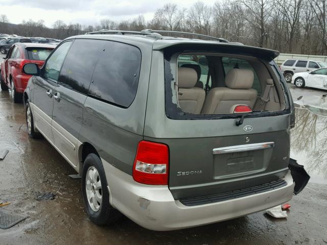 KNDUP131246518122 - 2004 KIA SEDONA EX GRAY photo 3