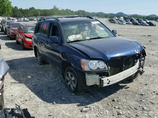 JTEHF21A930144859 - 2003 TOYOTA HIGHLANDER BLUE photo 1