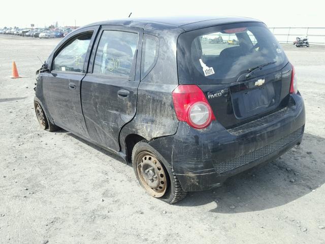 KL1TD6DE2BB190229 - 2011 CHEVROLET AVEO LS BLACK photo 3