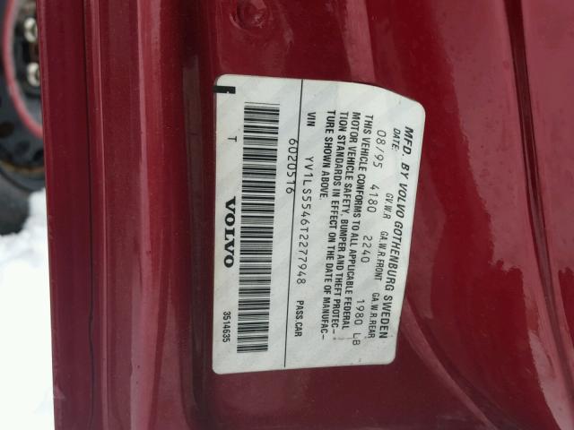 YV1LS5546T2277948 - 1996 VOLVO 850 BASE RED photo 10