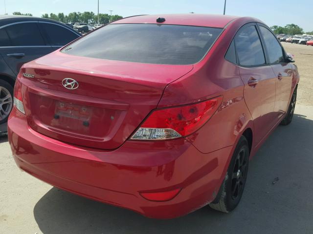 KMHCT4AEXDU287931 - 2013 HYUNDAI ACCENT GLS RED photo 4