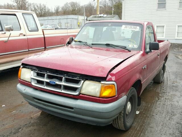 1FTCR10U4TUD58663 - 1996 FORD RANGER BURGUNDY photo 2