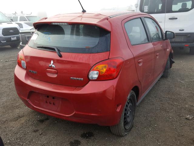 ML32A3HJ1FH038063 - 2015 MITSUBISHI MIRAGE DE BURGUNDY photo 4