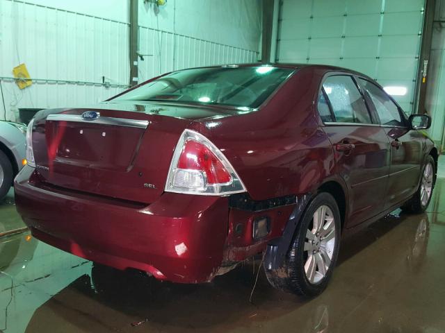 3FAFP08Z36R112895 - 2006 FORD FUSION SEL MAROON photo 4