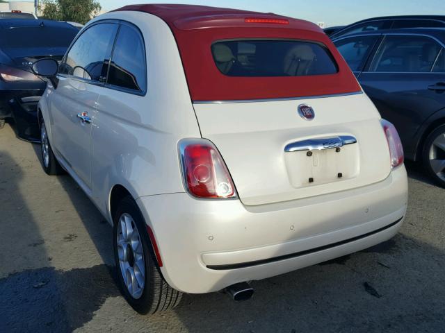 3C3CFFDR6CT213313 - 2012 FIAT 500 POP WHITE photo 3