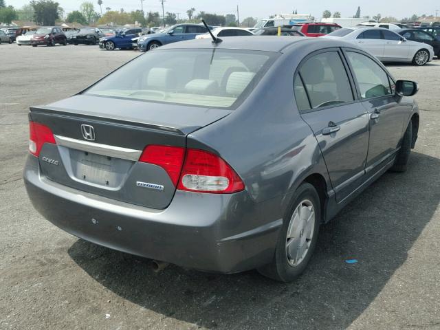 JHMFA36219S009324 - 2009 HONDA CIVIC HYBR GRAY photo 4