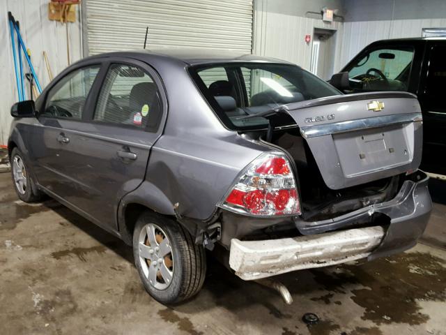 KL1TD56E99B640203 - 2009 CHEVROLET AVEO LS GRAY photo 3