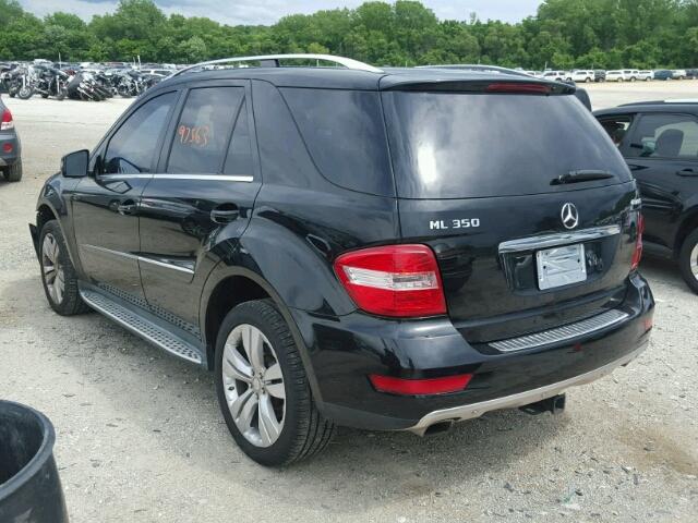 4JGBB8GB9BA705896 - 2011 MERCEDES-BENZ ML 350 4MA BLACK photo 3