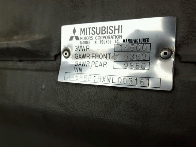 JW6BBE1HXWL003161 - 1998 MITSUBISHI FUSO TRUCK OF FE 649 WHITE photo 10