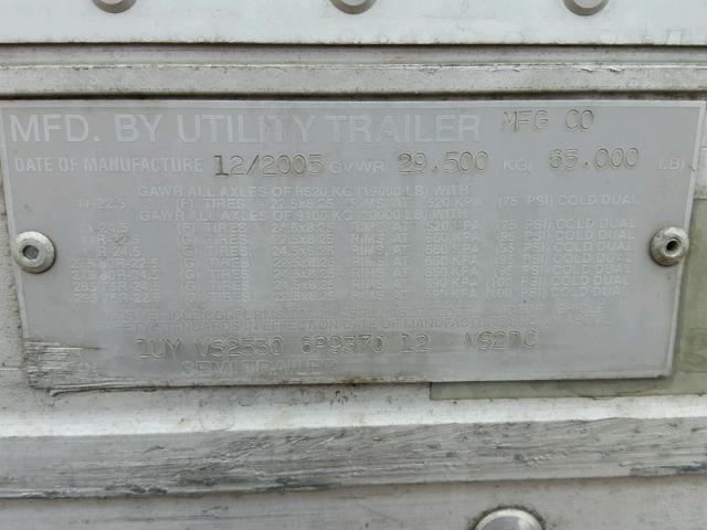 1UYVS25306P937012 - 2006 UTILITY TRAILER WHITE photo 10