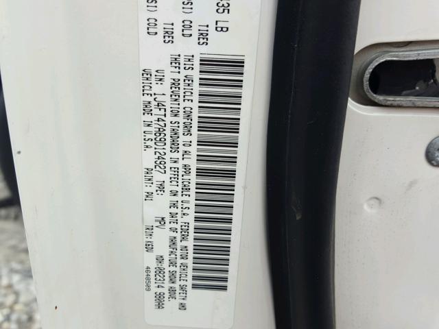 1J4FT47A69D124927 - 2009 JEEP COMPASS SP WHITE photo 10