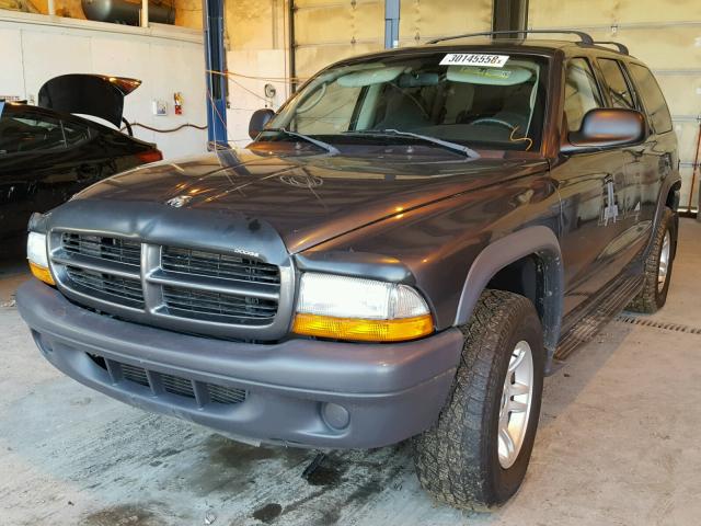 1D4HS38N03F576724 - 2003 DODGE DURANGO SP GRAY photo 2