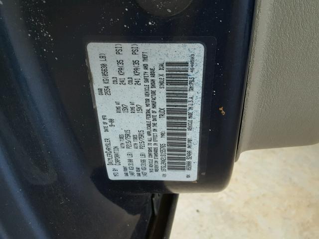 1B7GL2AX21S155765 - 2001 DODGE DAKOTA QUA BLUE photo 10