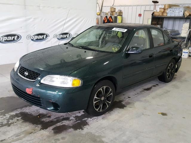 3N1CB51D81L513851 - 2001 NISSAN SENTRA XE GREEN photo 2