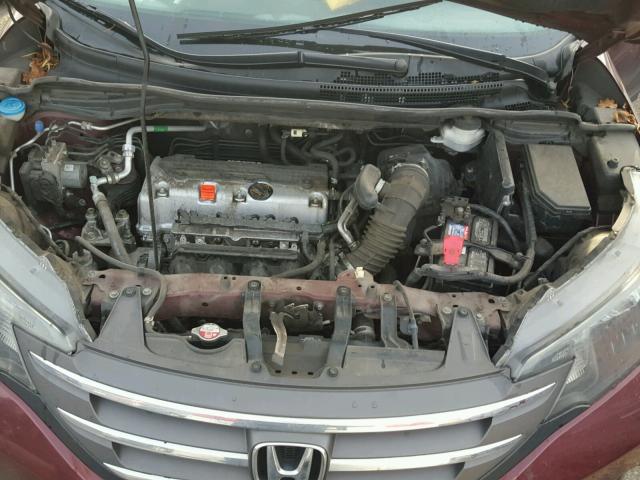 5J6RM4H36EL039399 - 2014 HONDA CR-V LX BURGUNDY photo 7