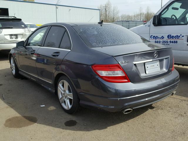 WDDGF5EB8AR130258 - 2010 MERCEDES-BENZ C 300 GRAY photo 3