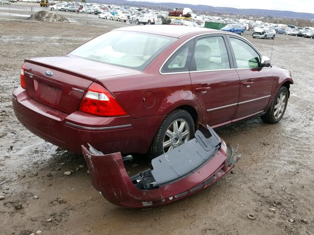 1FAFP28135G124010 - 2005 FORD FIVE HUNDR MAROON photo 4