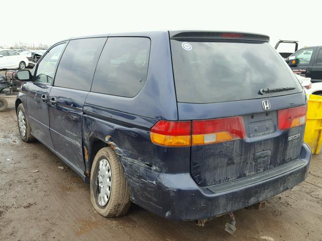 5FNRL185X4B098031 - 2004 HONDA ODYSSEY LX BLUE photo 3