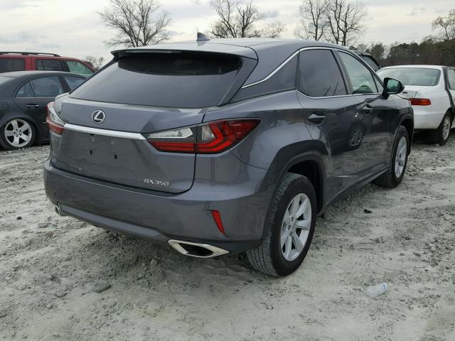 2T2ZZMCA7HC037486 - 2017 LEXUS RX 350 GRAY photo 4