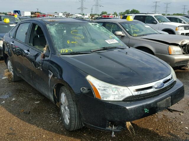 1FAHP35N58W222147 - 2008 FORD FOCUS SE BLACK photo 1