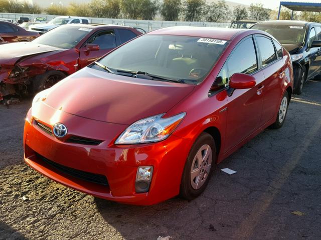 JTDKN3DU0A0197956 - 2010 TOYOTA PRIUS RED photo 2