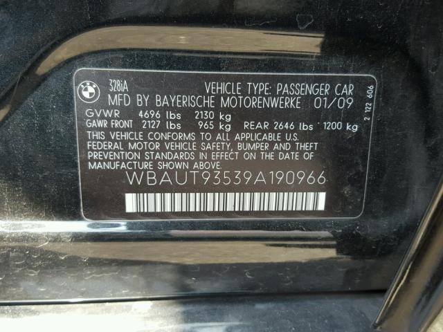 WBAUT93539A190966 - 2009 BMW 328 IT BLACK photo 10