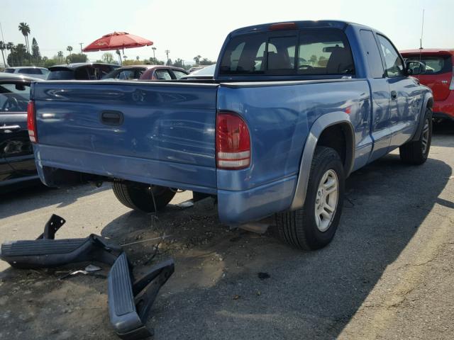 1B7GL12XX2S720449 - 2002 DODGE DAKOTA BAS BLUE photo 4