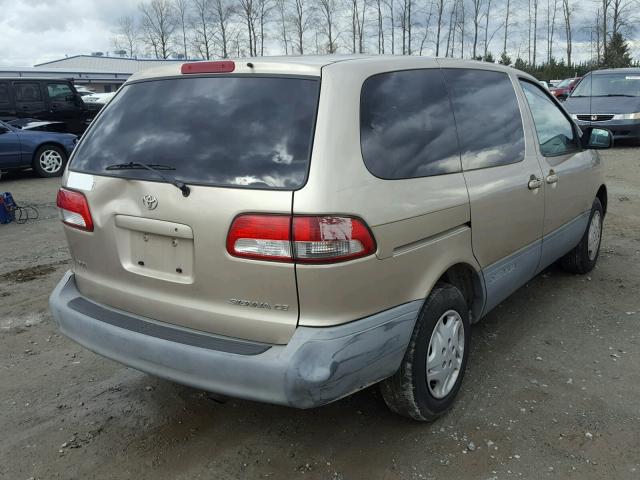 4T3ZF19CX1U351682 - 2001 TOYOTA SIENNA CE BEIGE photo 4