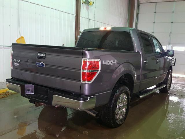 1FTFW1ET2CKD52054 - 2012 FORD F150 SUPER GRAY photo 4