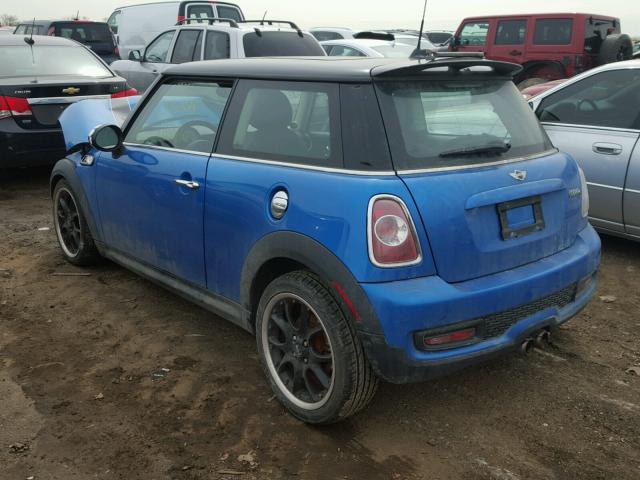 WMWSV3C51BTY22243 - 2011 MINI COOPER S BLUE photo 3