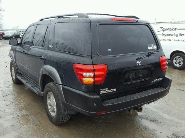 5TDBT44A53S199235 - 2003 TOYOTA SEQUOIA SR BLACK photo 3