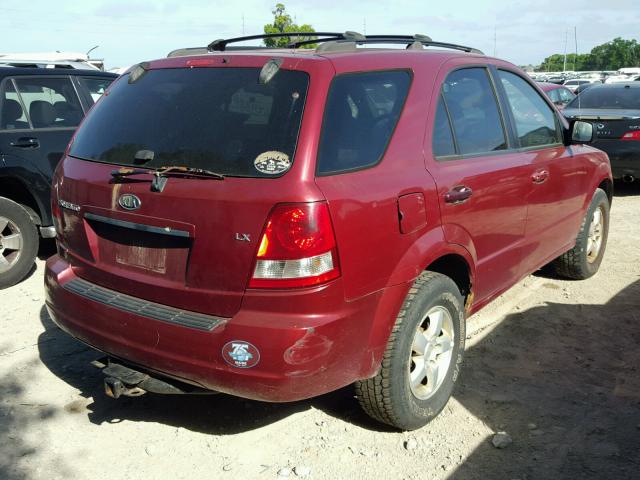 KNDJC733365596114 - 2006 KIA SORENTO EX RED photo 4