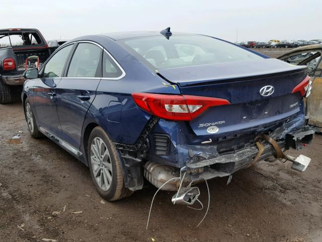 5NPE34AF9HH549928 - 2017 HYUNDAI SONATA SPO BLUE photo 3