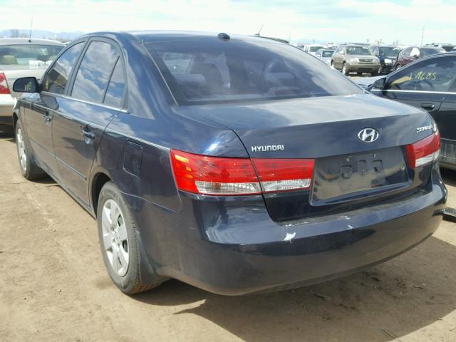 5NPET46C67H266948 - 2007 HYUNDAI SONATA GLS BLUE photo 3