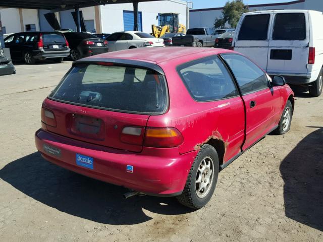 2HGEH2364NH509412 - 1992 HONDA CIVIC VX RED photo 4