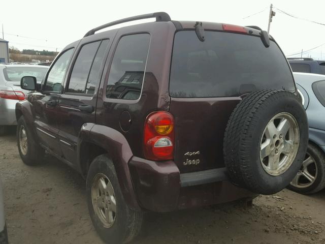 1J4GL58K24W257862 - 2004 JEEP LIBERTY LI BURGUNDY photo 3